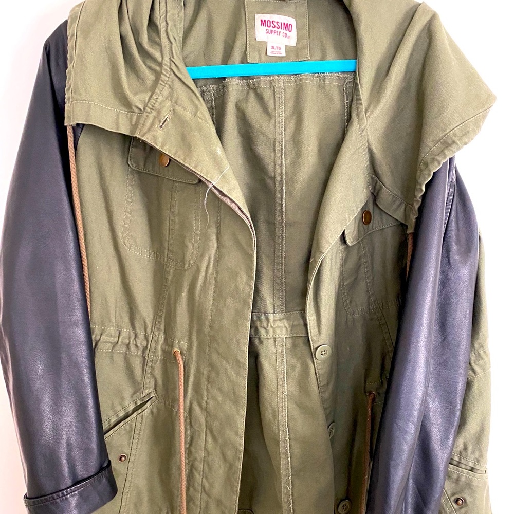 Leather arm jacket
